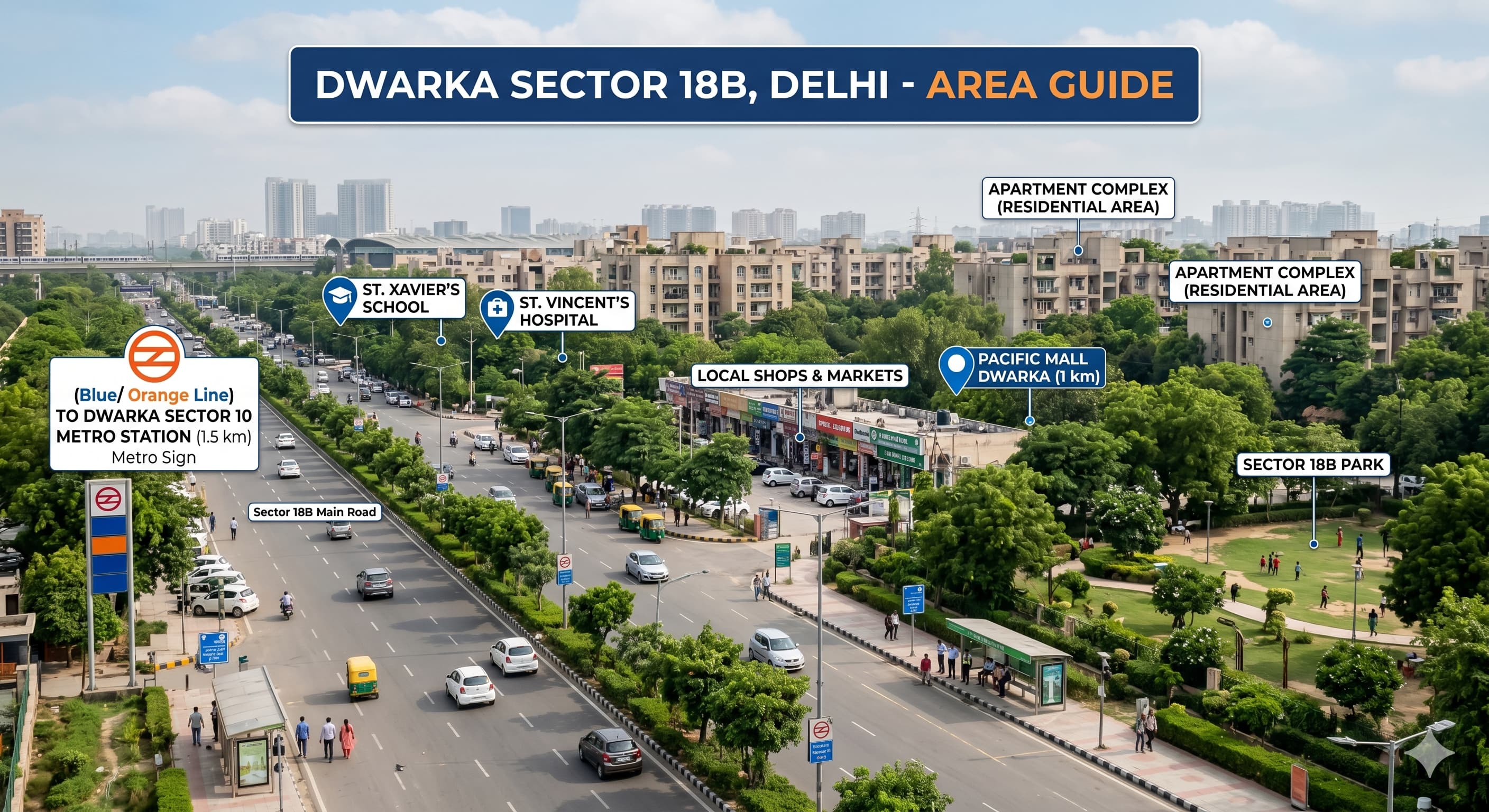 Dwarka Sector 18B Delhi: Calm Routes