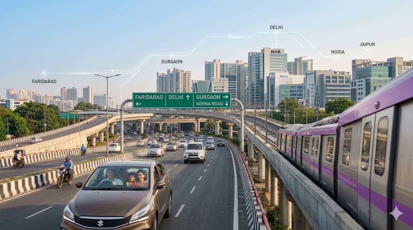 Faridabad to Gurgaon Distance Guide
