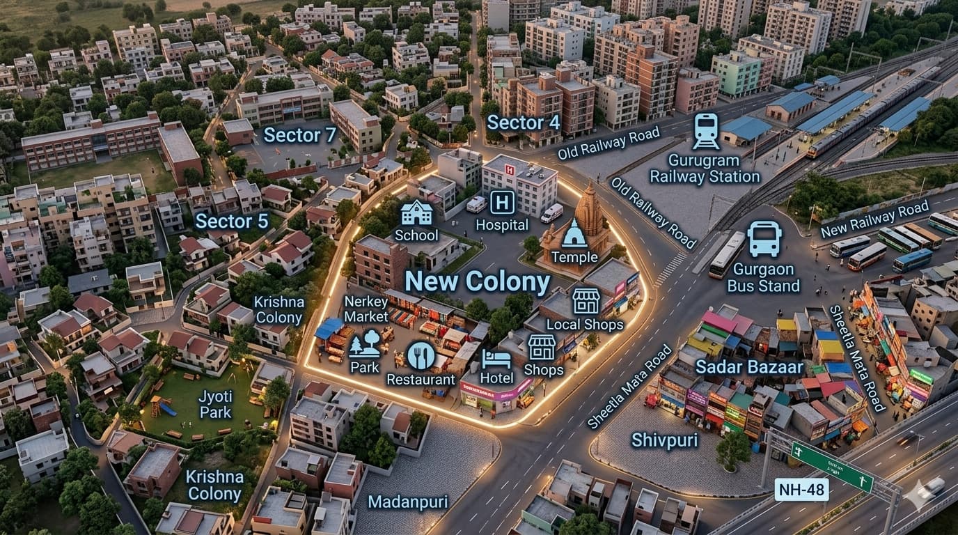 New Colony Gurgaon Sector 7 Area Map Guide