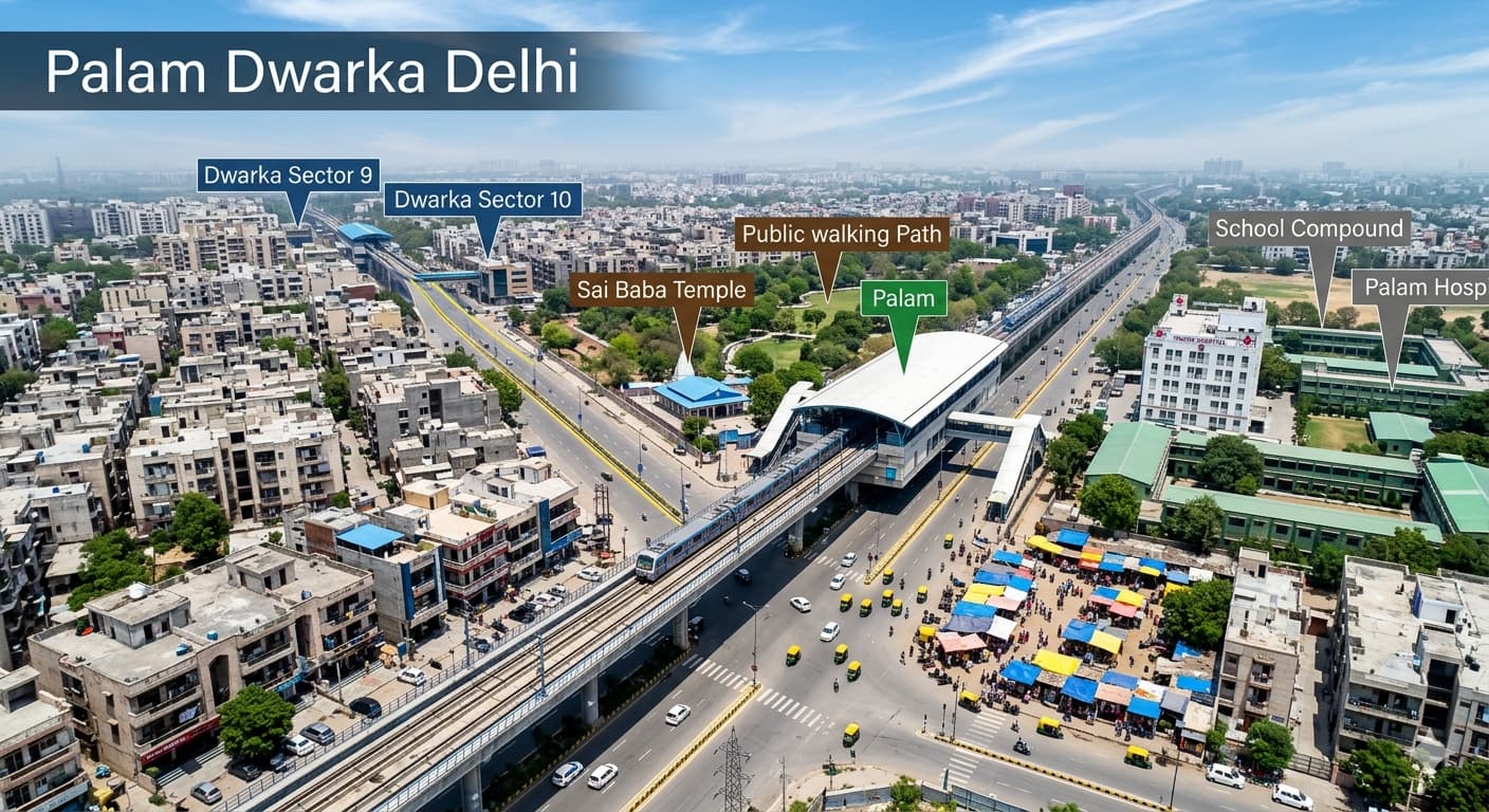 Palam Dwarka Delhi Close-Up for Schools and Stops