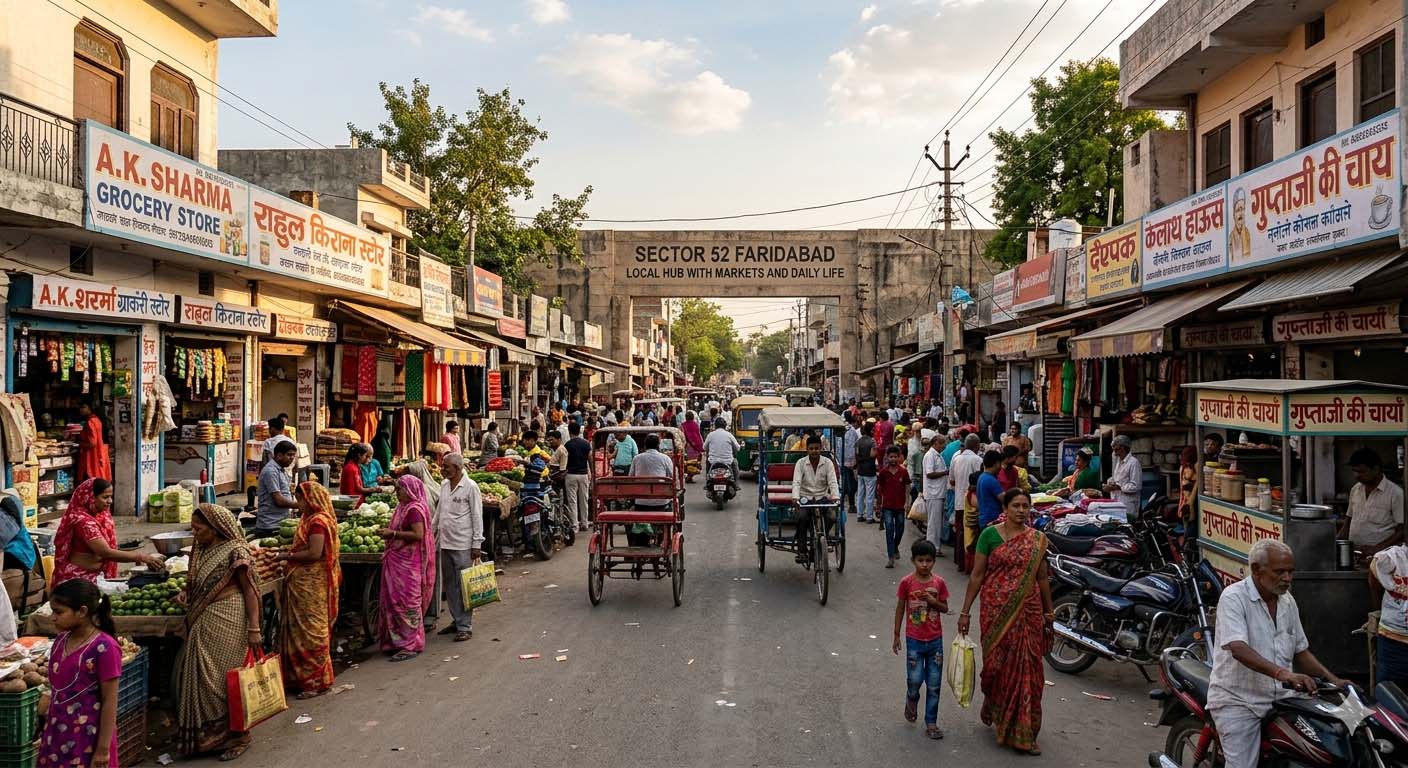 Sector 52 Faridabad: local hub with markets and daily life