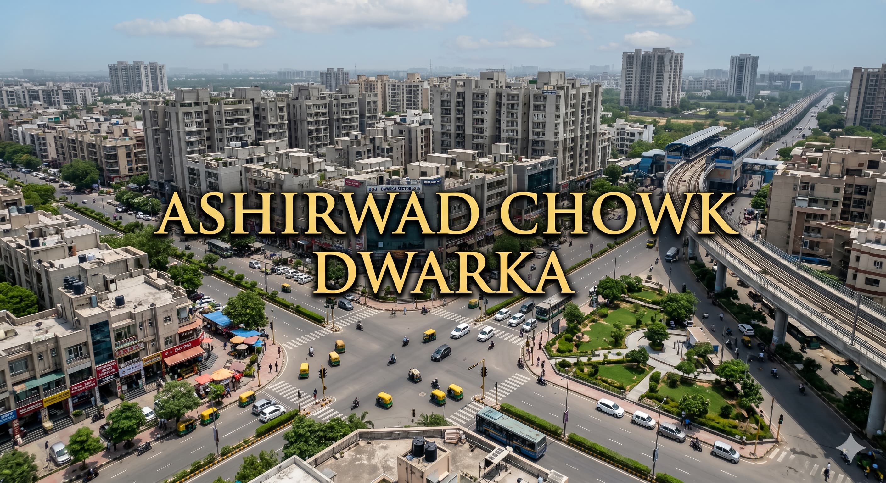 Ashirwad Chowk Dwarka Connects Important Sectors