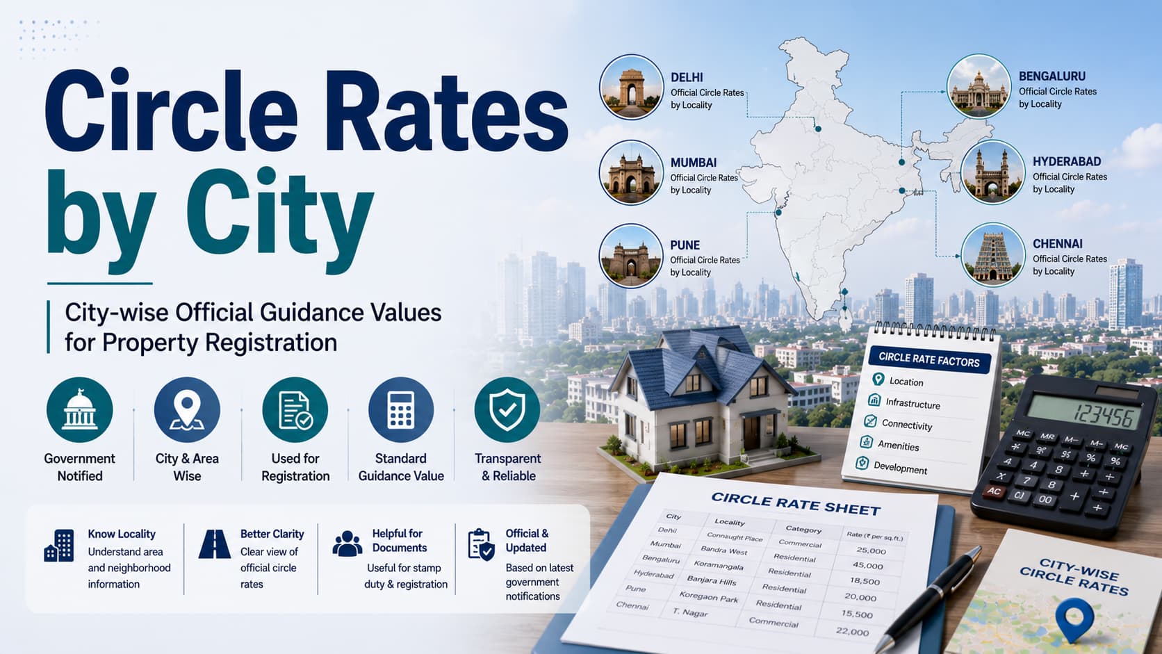 Circle Rates by City: Area-Wise Guide Across India