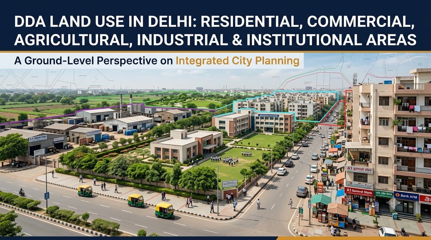 Delhi Land Use Map: DDA Residential Land Use, Commercial Plan