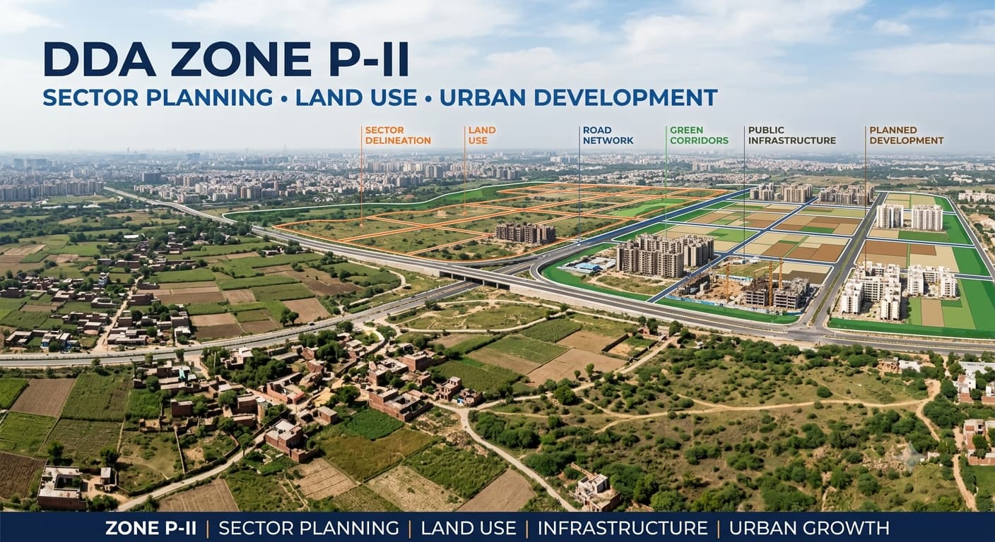 DDA P2 Zone: Delhi Map, Villages, Land Use & Land Pooling
