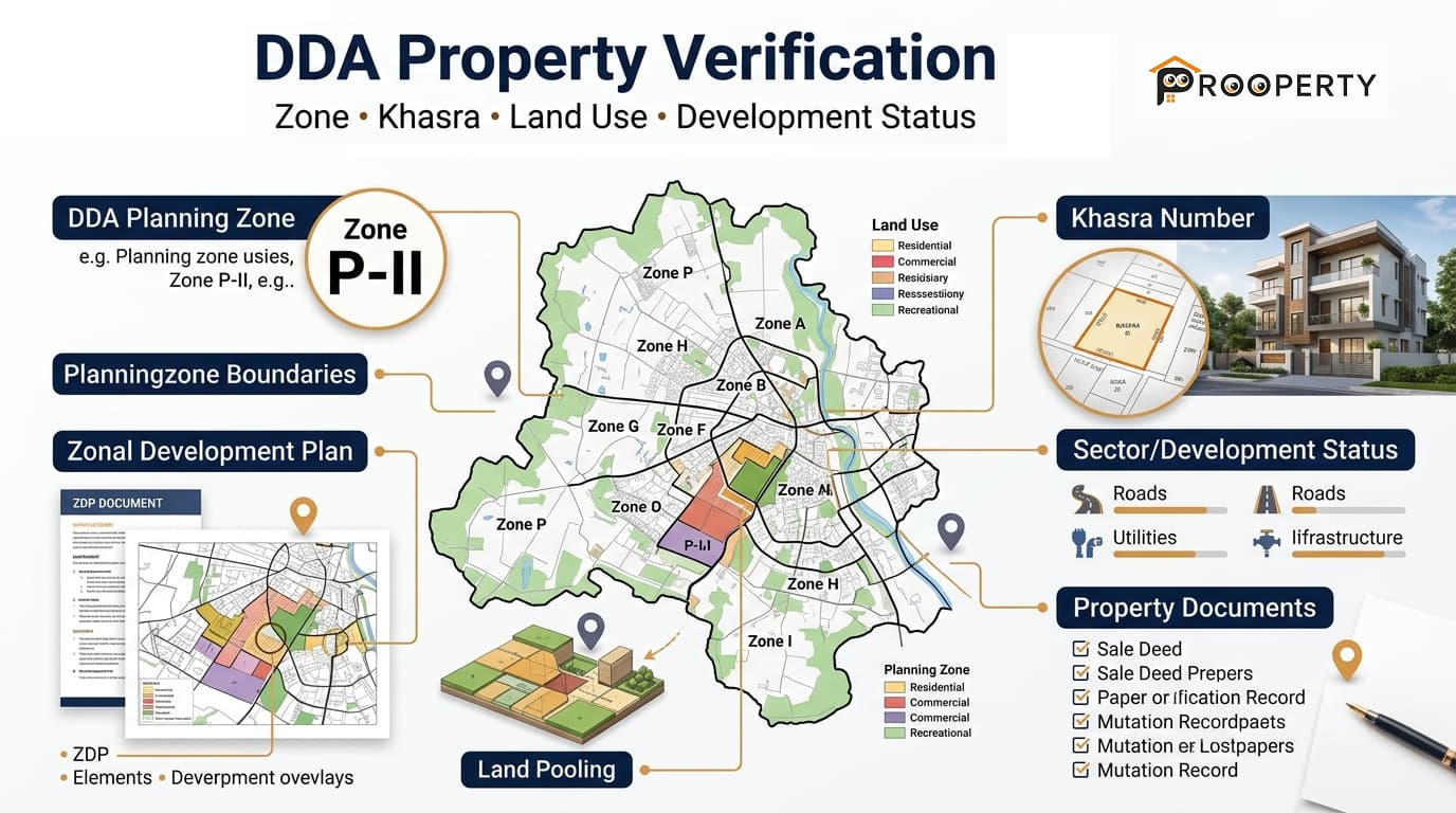 DDA Property Verification Delhi: Zone, Khasra, Land Use & Status
