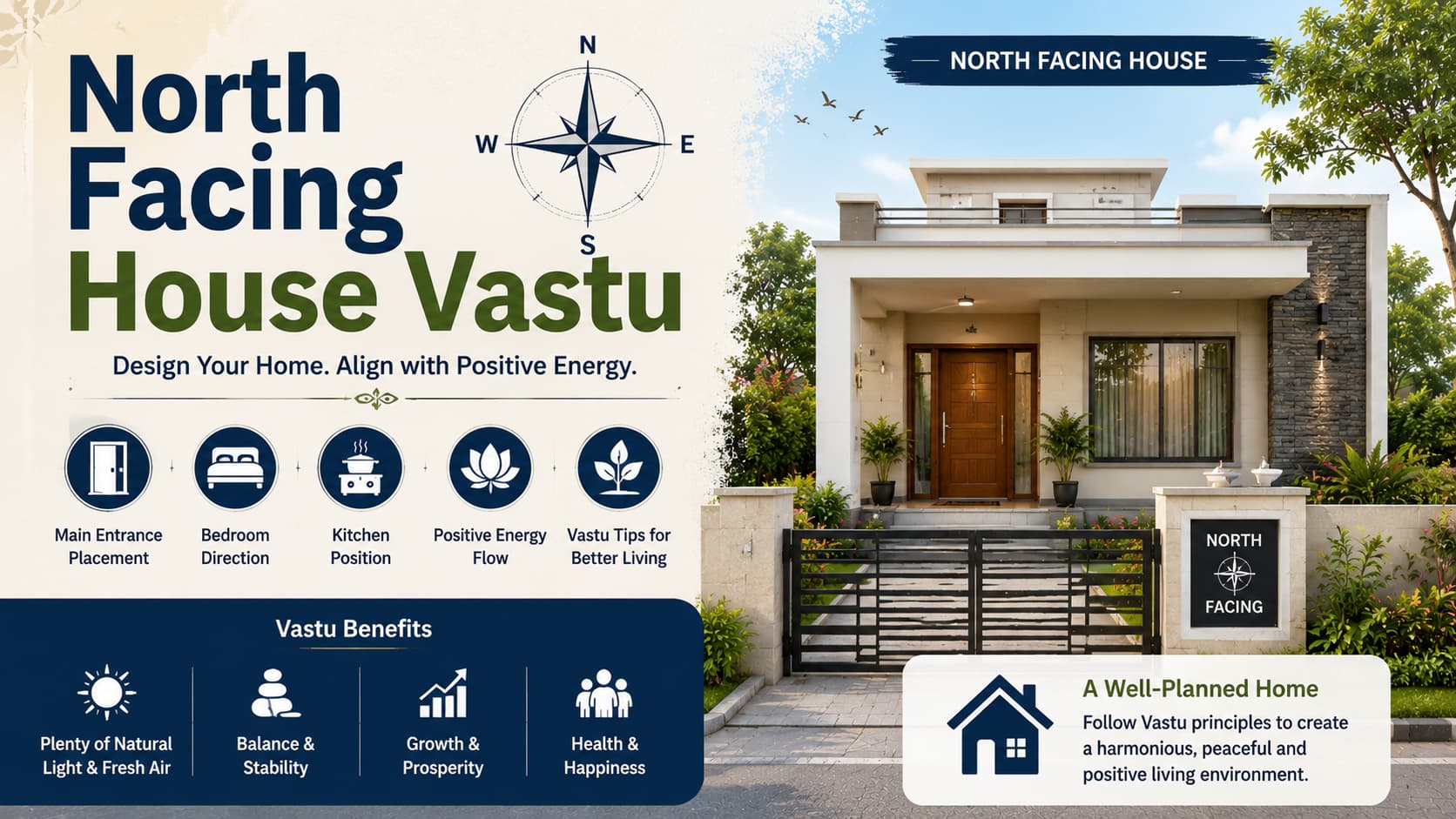 North Facing House Vastu: A Complete Guide to Directions, Layout & Common Myths