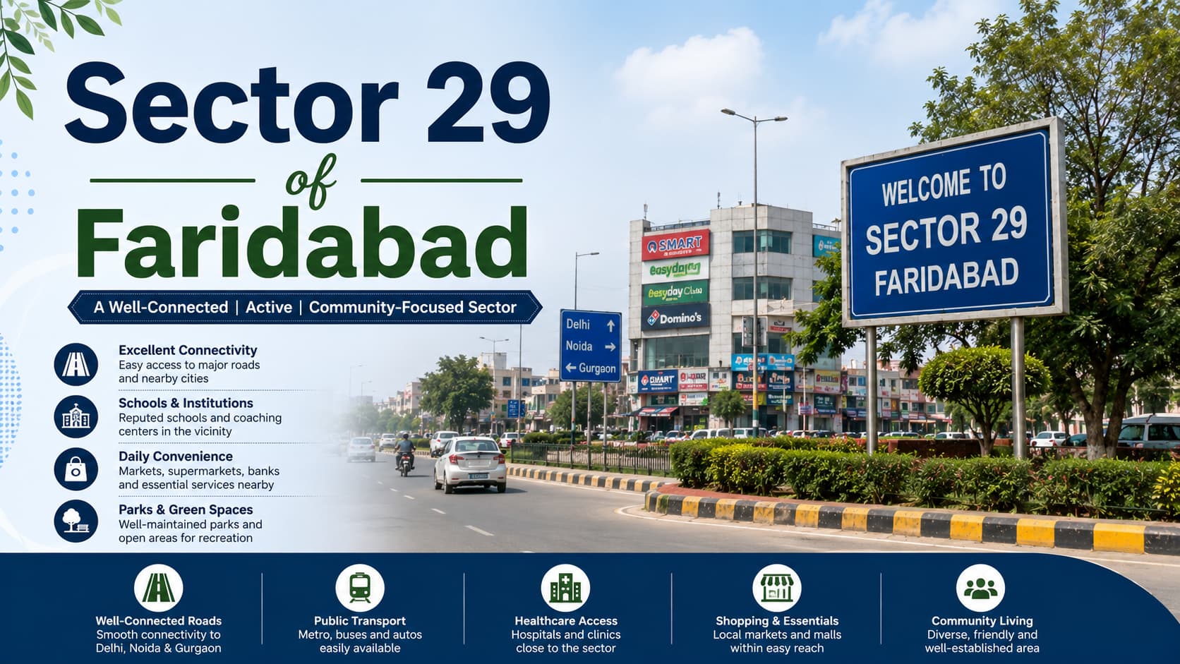 Sector 29 Faridabad: A Look at Connectivity, Amenities & Community Life