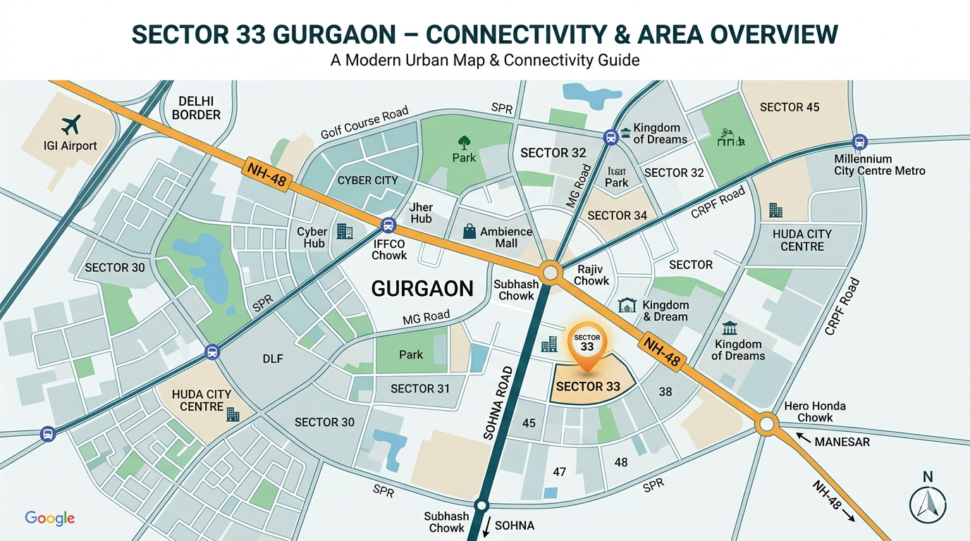 Sector 33 Gurgaon Guide: Location, Living & Overview