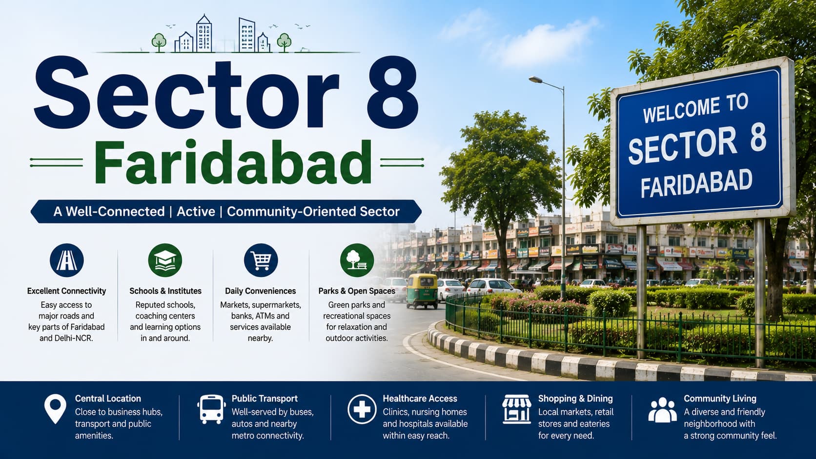 Sector 8 Faridabad: Connectivity, Community & Everyday Essentials