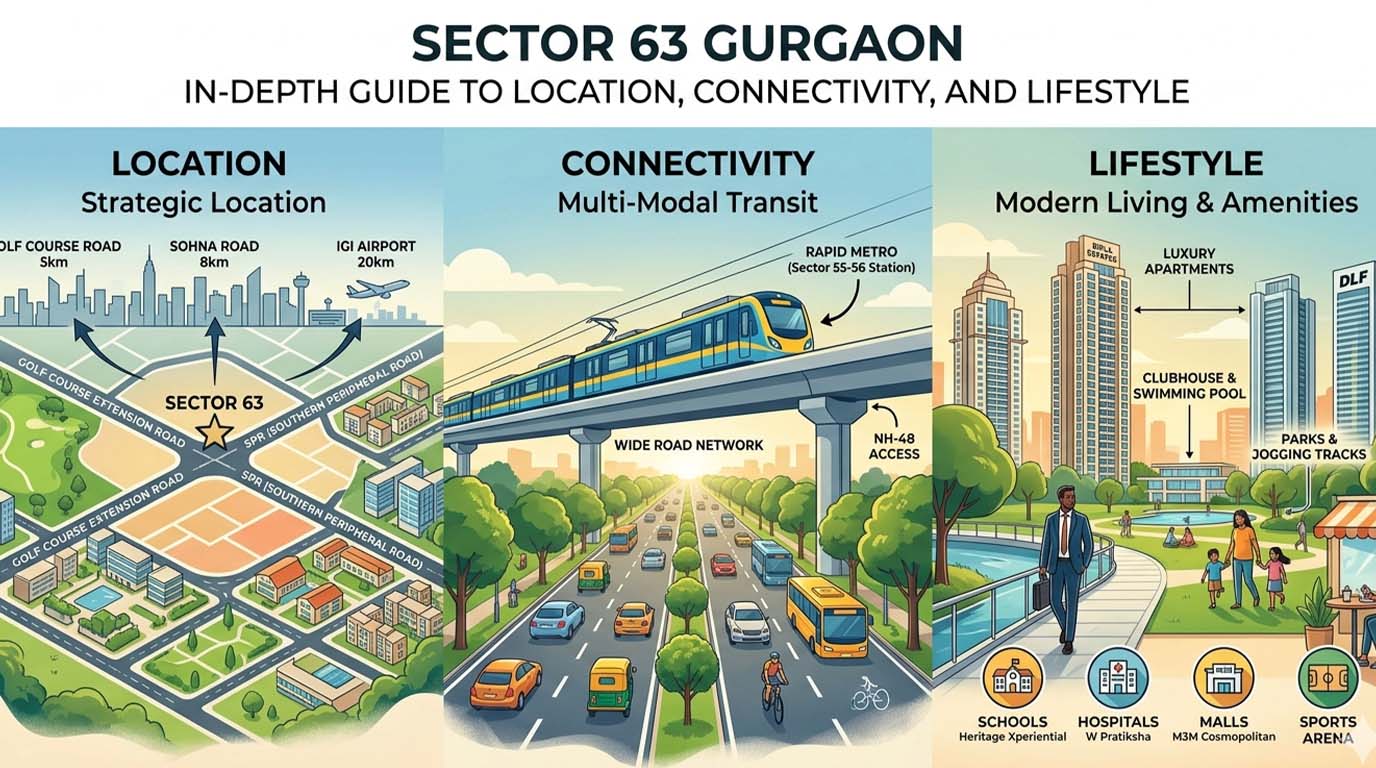 Sector 63 Gurgaon – In‑Depth Guide to Location, Connectivity, and Lifestyle